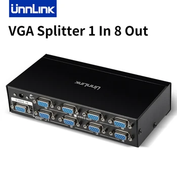 Unnlink VGA Splitter 1 В 8 Выходах Видеораспределитель 8 Портов 1080P 60 Гц для подключения ПК-Хоста к ТВ-Монитору Проектору