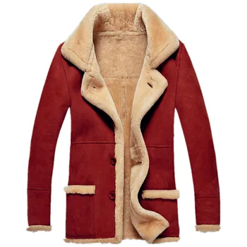 Тепло изоляцией замши пальто хлопок костюм меховой комплексного мужская куртка тонкий зима утолщение пальто одежда