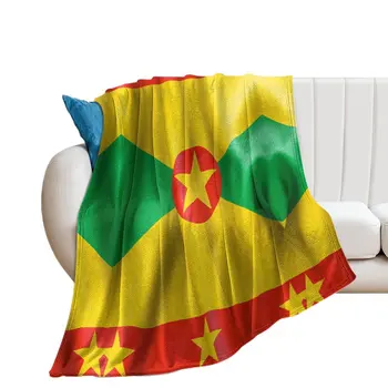 Шерстяное одеяло с изображением флага Гренады, устойчивое к скатыванию, Прочные гобелены для пикников