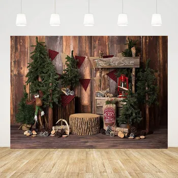 Фон для фотосъемки Mehofond Рождественский декор, продаются елки, фон для бара, детский праздничный портрет, деревянный пол, реквизит для фотостудии