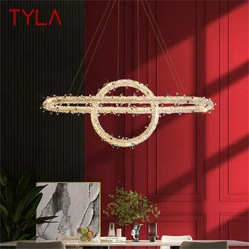 Современный подвесной светильник TYLA, креативная роскошная люстра из хрустального золота, светодиодные светильники для столовой, спальни.