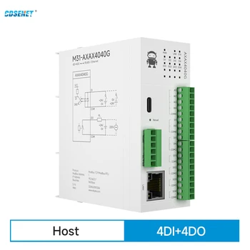 Модуль удаленного ввода-вывода 4DI + 4DO RS485 Ethernet RJ45 CDSENET M31-AXAX4040G Получение аналогового коммутатора Modbus TCP RTU Обновление прошивки
