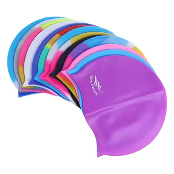 Износостойкая плавательная шапочка для бассейна с длинными волосами, красочный силикон, шапочка для плавания большого размера, шапочка для плавания, шапочка для плавания, шапочка для бассейна