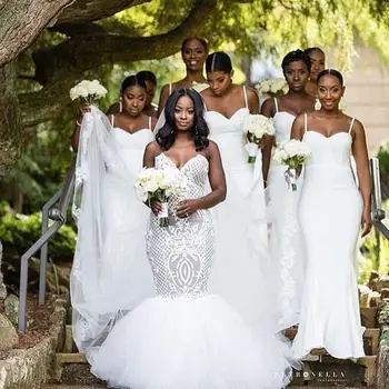 Сексуальное свадебное платье с V-образным вырезом и кружевной аппликацией в виде Африканской трубы со шлейфом Плюс размер свадебных платьев в стиле русалки