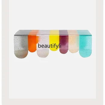 Домашний радужный журнальный столик Nordic Acrylic Home Light Роскошная Дизайнерская Цветная Креативная мебель для гостиной, спальни, гостиной