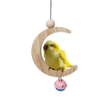 Parrot поставляет игрушки для птиц из цельного дерева, лунные качели, деревянные молярные кольца, головоломки, игрушки для птиц, абсолютно Новые и высококачественные