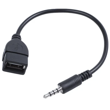 Разъем USB, AUX, 3,5 мм разъем для передачи аудиосигнала кабель для зарядки черный