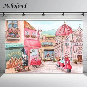 Розовый уличный магазин Mehofond Фотофон для реквизита для фотосъемки новорожденных девочек, фон для праздничного торта, студийная фотозона