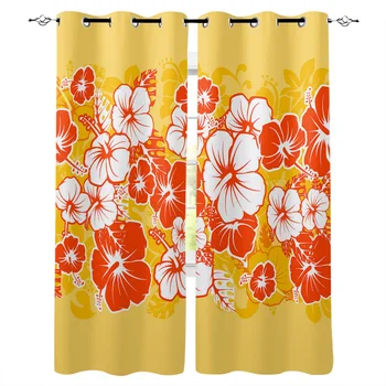 Летние шторы с гавайским тропическим цветочным принтом для кухни, спальни, шторы для гостиной, шторы для домашнего декора