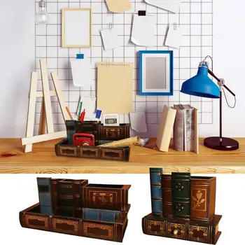 Держатель ручки для стола, антикварные библиотечные книги, Дизайнерский держатель для карандашей, Декоративный настольный органайзер, Кэдди, Износостойкое настольное ремесло