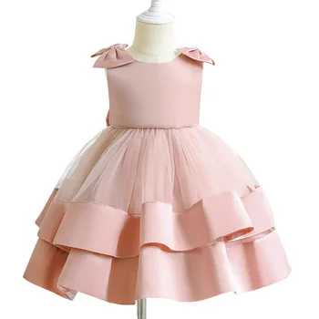 Новое детское свадебное платье с открытыми плечами для летних девочек, модная принцесса