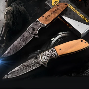 Брендовый складной нож с прямым карманным лезвием из стали 440C, уличные тактические карманные ножи, охотничий спасательный нож для кемпинга, EDC инструмент