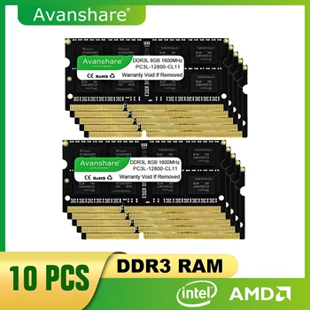 10ШТ Avanshare DDR3 4 гб 8 гб 1333 МГц 1600 МГц Sodimm Память ноутбука 1.35 В 1.5 В Memoria Ram ddr3 Память ноутбука для Intel AMD