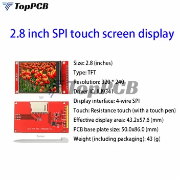 2,8-дюймовый цветной дисплей TFT SPI с сенсорной панелью ЖК-модуль 240*320 ILI9341 drive screen