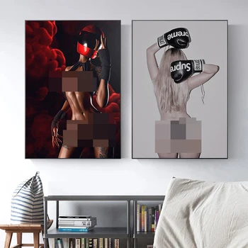 Плакаты и принты о женщинах-гонщицах и боксершах, современное абстрактное искусство, живопись на холсте, настенное искусство, украшение дома