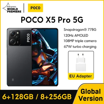 【Мировая премьера】 Глобальная версия POCO X5 Pro 5G 128 ГБ / 256 ГБ NFC Snapdragon 778G 120 Гц 6,67 