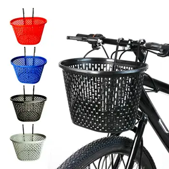 Велосипедная корзина, выдолбленные Пластиковые корзины для хранения предметов, Съемный складной Велосипедный органайзер, Передняя корзина, Аксессуары для велоспорта