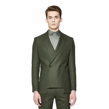 Высококачественные мужские костюмы Slim Fit, 2 предмета, блейзер с неровным подолом и брюки /Модный дизайн, Сшитый на заказ Свадебный официальный комплект мужской одежды