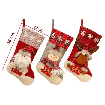 Новые рождественские носки подарочные пакеты Рождественские украшения большие рождественские носки подарки носки-конфеты с мультяшным рисунком украшения
