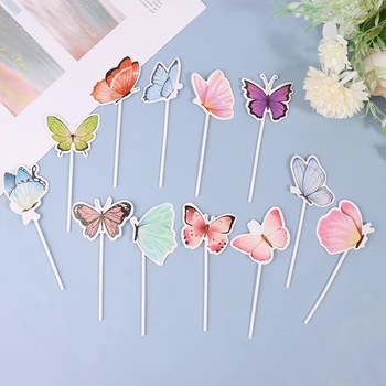 24шт Бумажные соломинки с бабочками для украшения свадьбы, душа ребенка, дня рождения, для питья сока, бабочки-соломинки