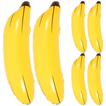 6 Шт Надувной Банановый Реквизит Игрушка ПВХ Игрушки Фруктовый Поплавок Пластиковая Творческая Модель