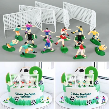 9 шт. /компл. Футбольный топпер для торта, модель декора для детского кекса, принадлежности для вечеринки с Днем рождения, украшение для детской вечеринки