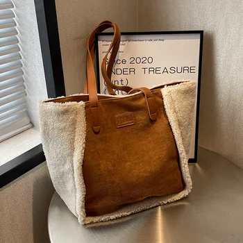 Зимняя женская сумка для покупок из большой ткани 2023, повседневная женская сумка большой вместимости, женская тканевая сумка через плечо, боковая сумка