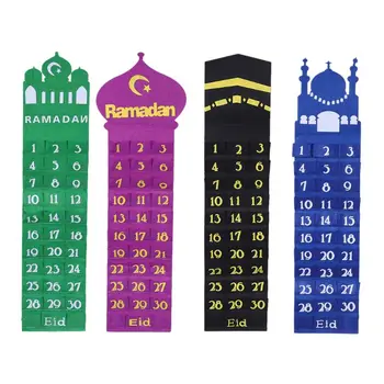 Войлочный Рамадан Ид Мубарак, настенный календарь с цифрами обратного отсчета, 30 мест для домашнего декора