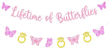 Бабочка Декор для Свадебного душа Lifetime of Butterflies Баннер-Вывеска для Butterfly Bachelorette Свадебные Принадлежности для Помолвки и вечеринки