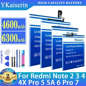 YKaiserin Аккумулятор Для Xiaomi Redmi Note 2 3 4 4X5 5A 6 7 Pro Note2 Note3 Note4 Note4X Pro Note5 Для Xiaomi Mi 5X Note 2 Note2