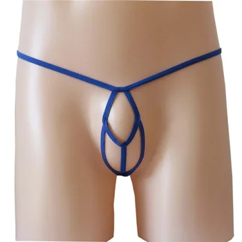 Мужские трусики сексуальное нижнее белье мужские трусы гей микро-стринги танга простой выдалбливают Прозрачный овальный Y-образный шнурок Дышащий