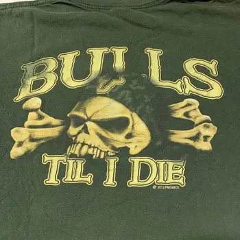 Винтажная футболка USF Bulls Til I Die с черепом Cross Bones College Florida Usamen's L