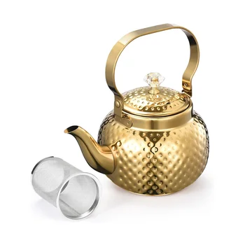 Заварочный чайник из нержавеющей стали объемом 1,2 л, Заварочный чайник со Съемным фильтром-для фильтрации чая или других Чаев, Золотой