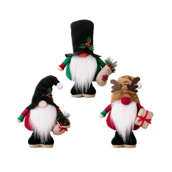 Рождественское украшение Плюшевая шляпа Стоящая Кукла Рудольф Безликая Кукла Гном Рождественские украшения Принадлежности Санта Клаус