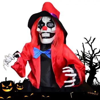 Колья-скелеты Наземные колья Хэллоуинского Клоуна Украшения для дворовых кольев Скелет-клоун в одежде для вечеринки в честь Хэллоуина