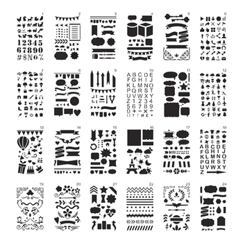 K1AA Уникальный полый дизайн Трафареты Алфавиты Шаблоны буквенных номеров Шаблон для рисования