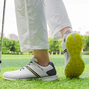 2024 Новая роскошная обувь для гольфа, мужская профессиональная комфортная спортивная обувь для гольфа на открытом воздухе, противоскользящая обувь для ходьбы