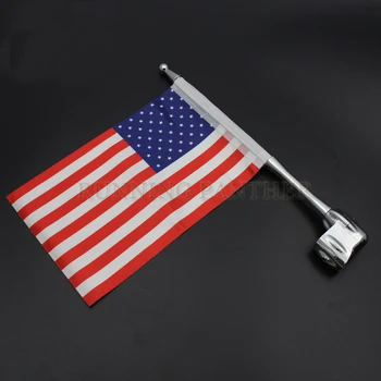 Хромированный флагшток для крепления на задней стороне мотоцикла Флаг Америки Высококачественный флагшток с флагом для Honda GoldWing GL1800 2001-2011