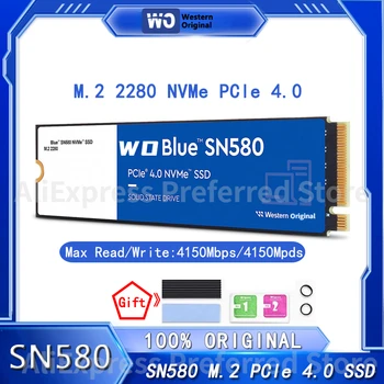 Western Original SN580 SSD Blue NVMe 500GB 1TB 2TB 4TB 8TB PCIe4.0 4150 МБ/с. M.2 2280 Накопителей для ноутбуков PS5 Computer PC