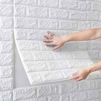 Водонепроницаемые 3D Самоклеящиеся Обои Наклейки 3 М Кирпичные Наклейки На Стену Домашний Декор Обои для Стен DIY Спальня Papel De Parede