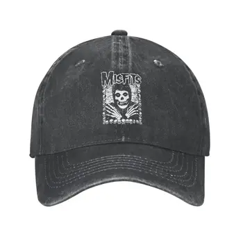 Классическая хлопковая бейсболка Misfits в стиле рок-панк с черепом, женская Мужская персонализированная регулируемая летняя шляпа унисекс для папы