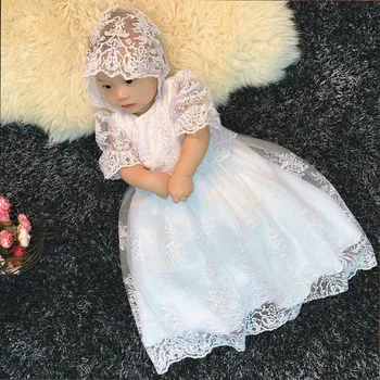 Платья для маленьких принцесс, платье для новорожденных на день рождения до 1 года, Одежда для крещения малышей, Одежда для крещения маленьких девочек с повязкой на голову
