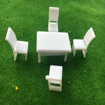 10 комплектов 1/50 Миниатюрный кухонный обеденный стол Модель стула DIY кукольный домик Макет диорамы Архитектурные обеденные игровые игрушки