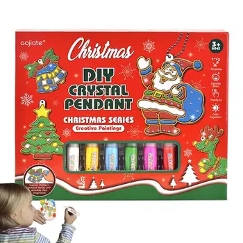 Детский Набор для Рисования На Рождество, Быстросохнущий И Удобный Для Детей Набор Подвесок с Кристаллами 