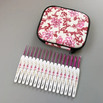Набор розовых алюминиевых крючков для вязания Набор спиц Пластиковая ручка Набор поделок для вязания свитера из пряжи