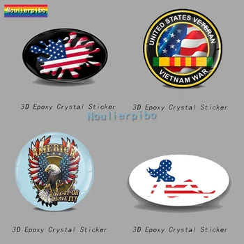 3D Эпоксидная Смола Американский Флаг Национальная Эмблема Наклейка На Купол Автомобиля Бампер Автомобиля Окно Крышка Фары Зеркало Багажника Виниловая Наклейка