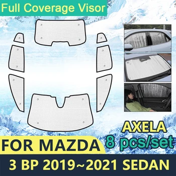 Солнцезащитные козырьки с полным покрытием для Mazda 3 BP 2019 2020 2021 Седан Axela Автомобильные Аксессуары для ветровых стекол Козырек для защиты от Солнца Боковые окна