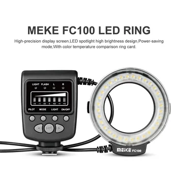 Светодиодная Вспышка Speedlite Ring Speedlite Ring Fill Lamp MEIKE FC100 С Одним Контактом Популярный Тип Универсального Руководства для Зеркальной Камеры