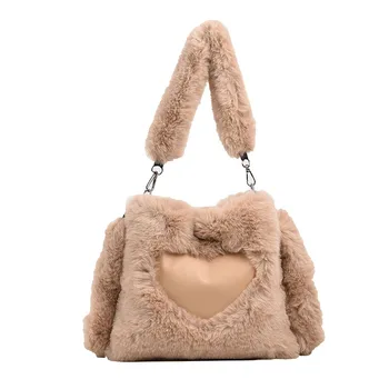 Модная дизайнерская плюшевая сумка Женская сумка большой емкости, высококачественная сумка через плечо на одно плечо