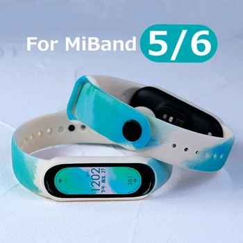 Силиконовый ремешок для часов Xiaomi Mi Band 6, 5 Браслет Mi Band6, сменный ремень, резиновый браслет с мультяшным дизайном для mi band 5, новинка